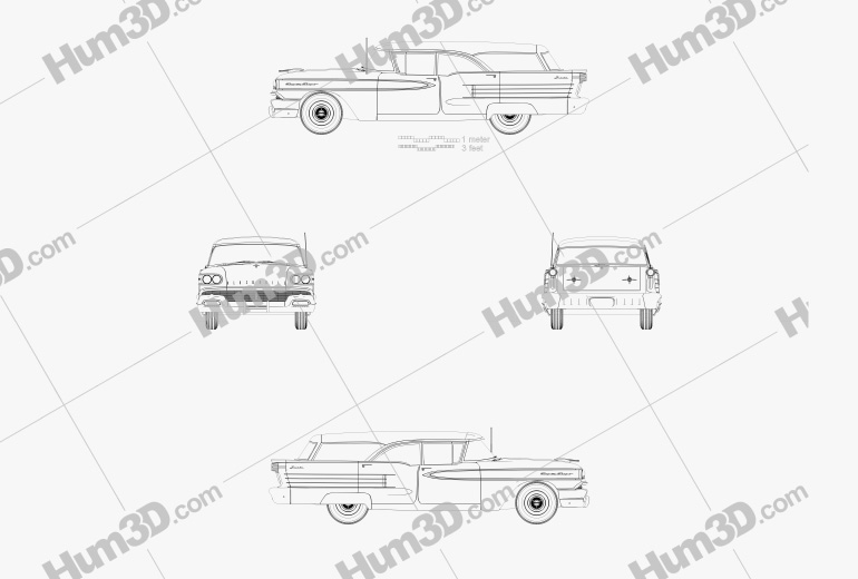 Oldsmobile Dynamic 88 Fiesta Holiday 1958 Blueprint