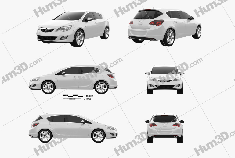 Opel Astra J 2011 Blueprint Template