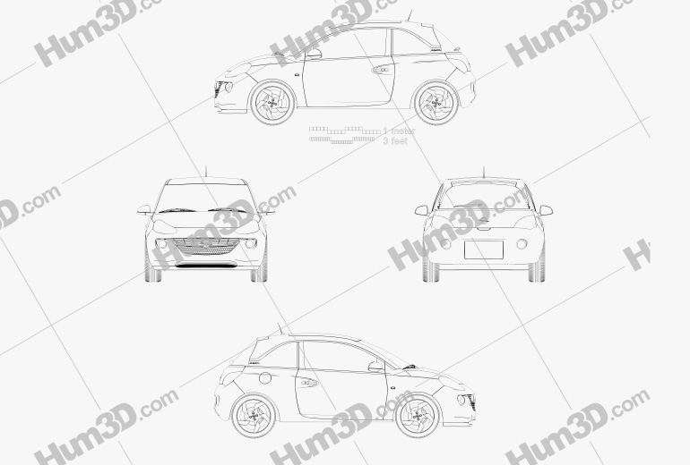Opel Adam 2016 Blueprint