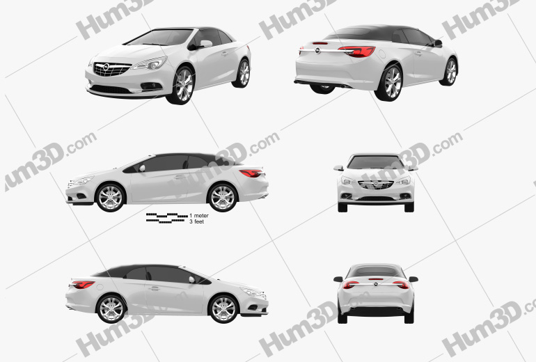 Opel Cascada (Cabrio) 2016 Blueprint Template