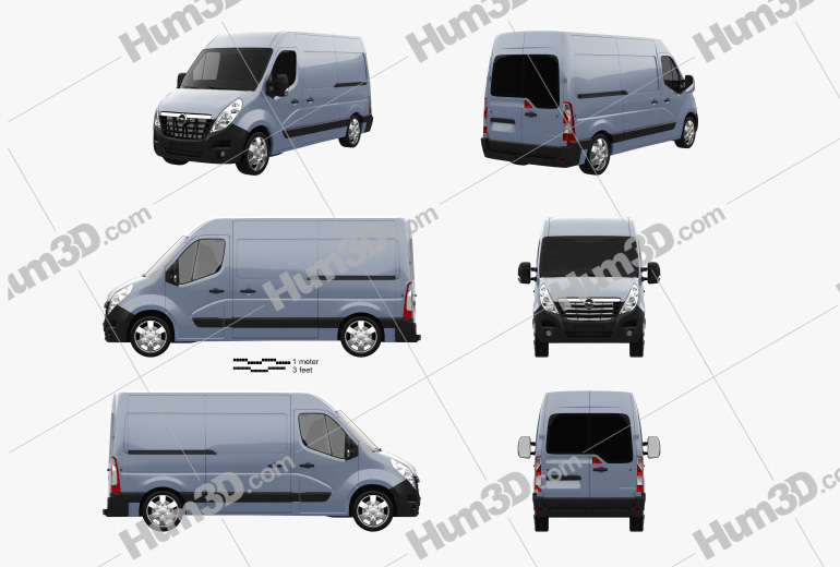 Opel Movano Panel Van 2014 Blueprint Template