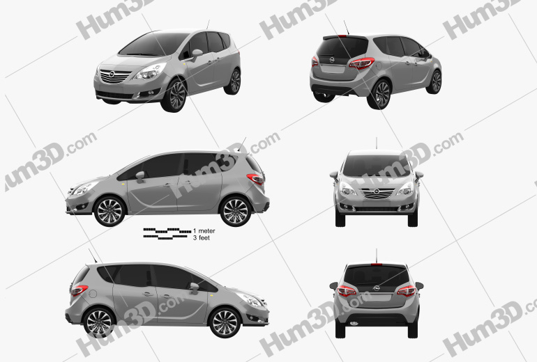 Opel Meriva (B) 2016 Blueprint Template