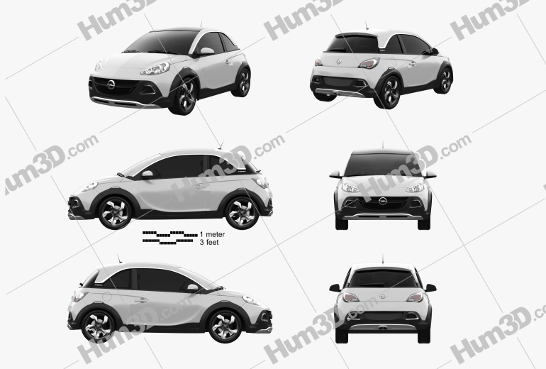 Opel Adam Rocks Concept 2014 Blueprint Template