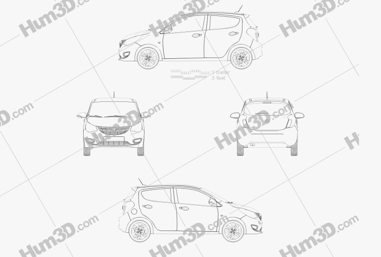 Opel Karl 2015 Disegno Tecnico