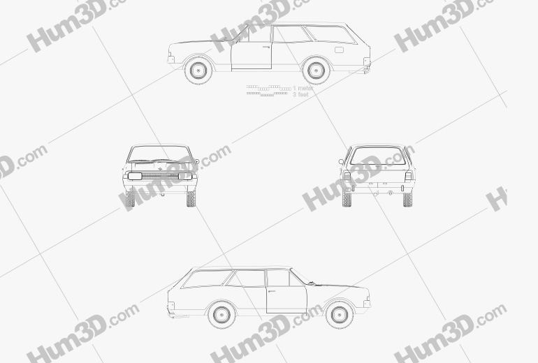 Opel Rekord (C) Caravan 1967 Blueprint
