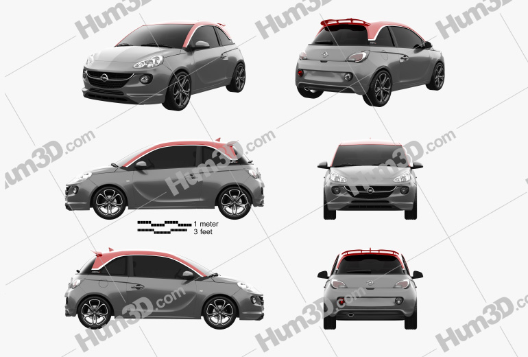Opel Adam S 2017 Blueprint Template