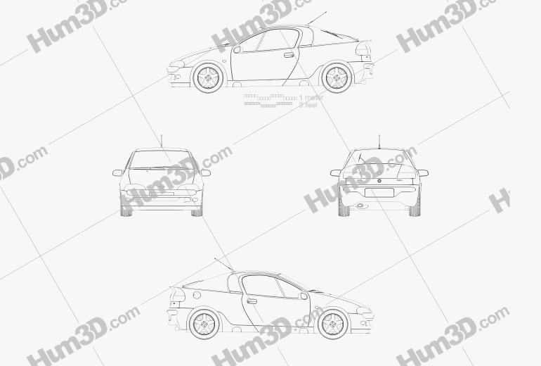 Opel Tigra 2000 Blueprint