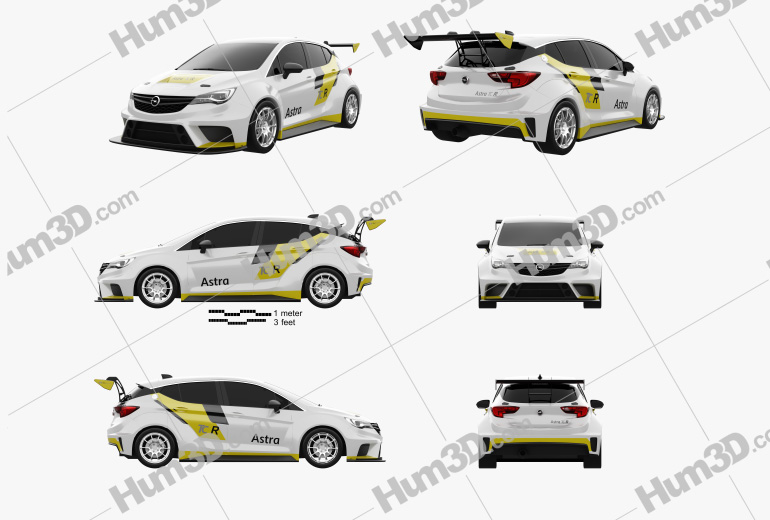 Opel Astra TCR 2017 Blueprint Template