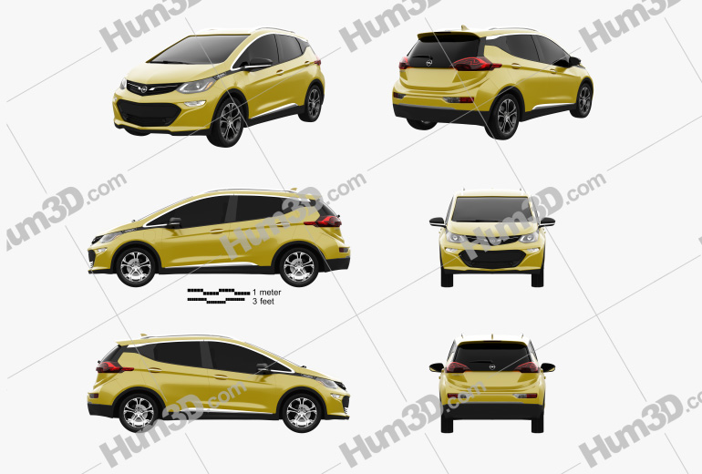 Opel Ampera-e 2020 Blueprint Template
