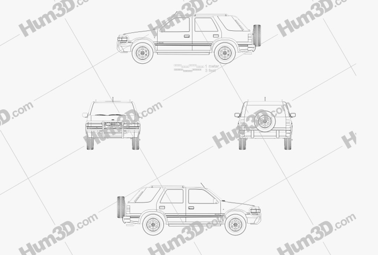 Opel Frontera (A) 5 puertas 1995 Blueprint