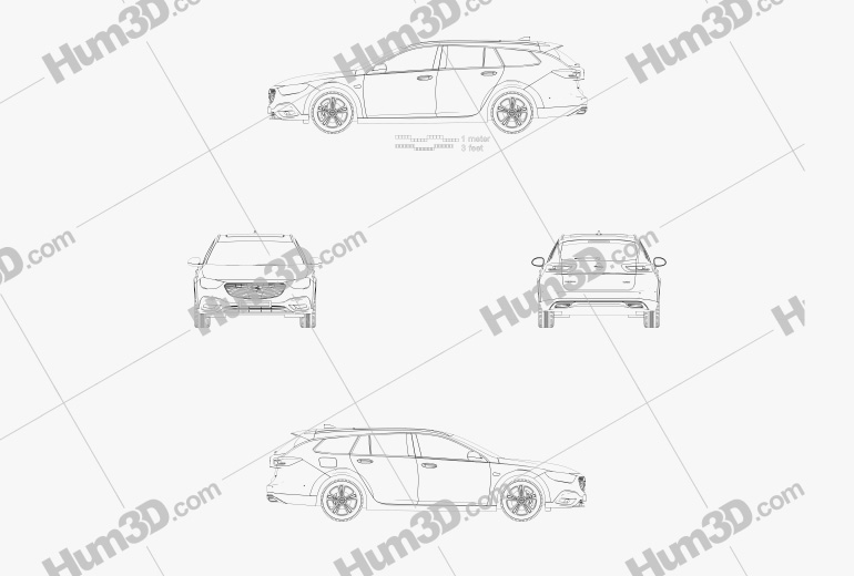 Opel Insignia Country Tourer 2020 ブループリント