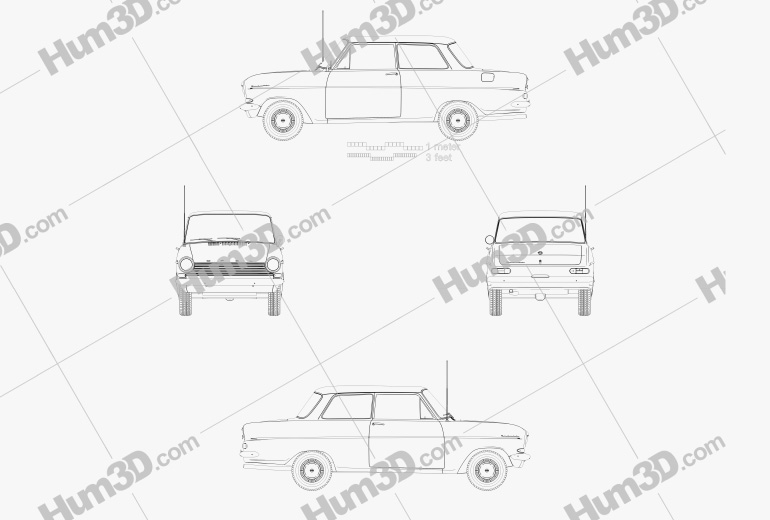 Opel Kadett 1962 Blueprint
