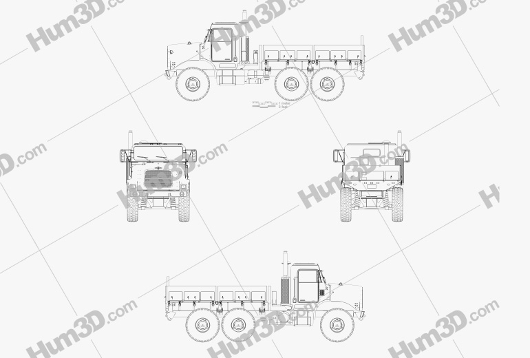 Oshkosh Terramax Бортовой грузовик 2016 Чертеж