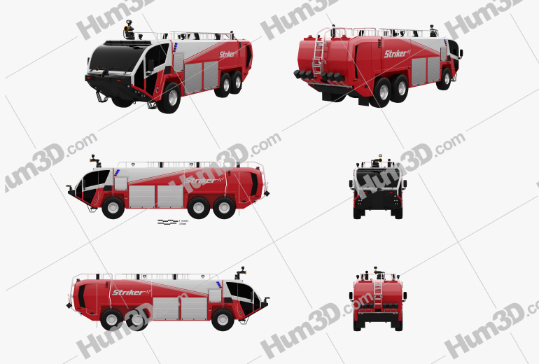 Oshkosh Striker 3000 Fire Truck 2010 Blueprint Template