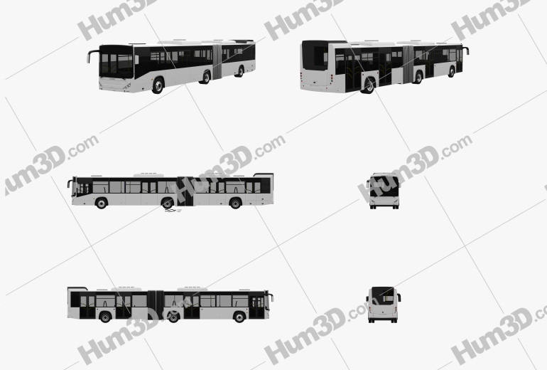 Otokar Kent C Articulated Bus 2015 Blueprint Template