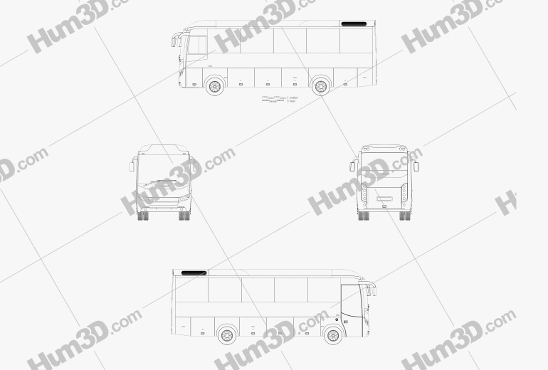 Otokar Navigo T Ônibus 2017 Blueprint