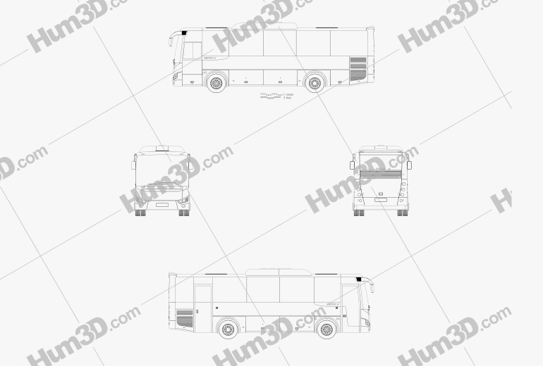 Otokar Vectio U Ônibus 2017 Blueprint