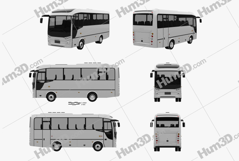 Otokar Tempo bus 2014 Blueprint Template