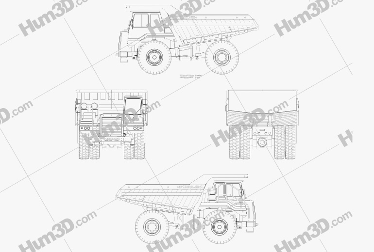 Perlini DP 655 B Camion Benne 2020 Blueprint