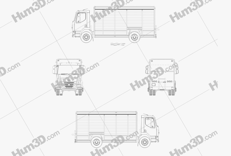 Peterbilt 210 Box Truck 2015 Blueprint