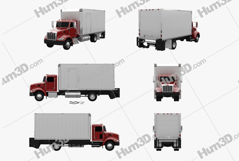 Peterbilt 325 Box Truck 2015 Blueprint Template