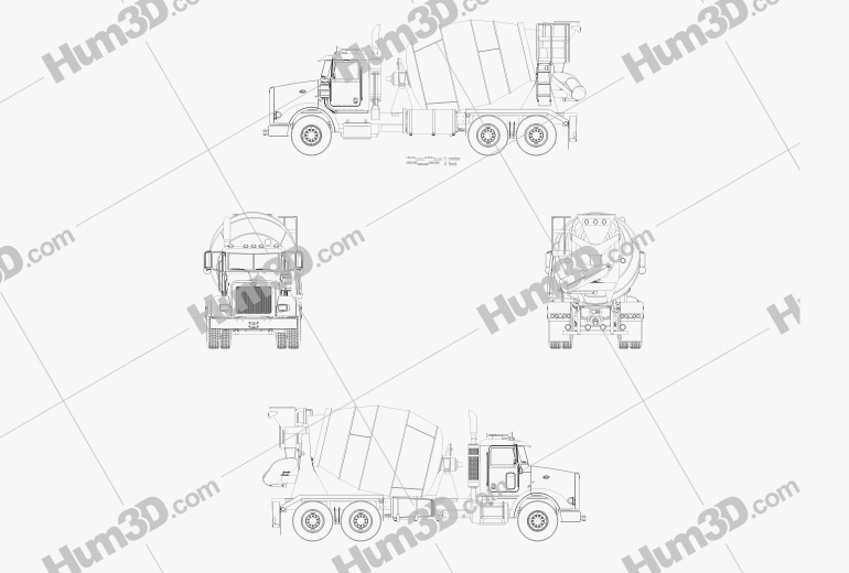 Peterbilt 365 Mixer Truck 2015 Blueprint