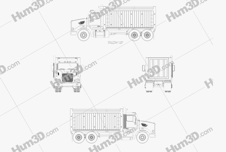 Peterbilt 567 Tipper Truck 2019 Blueprint