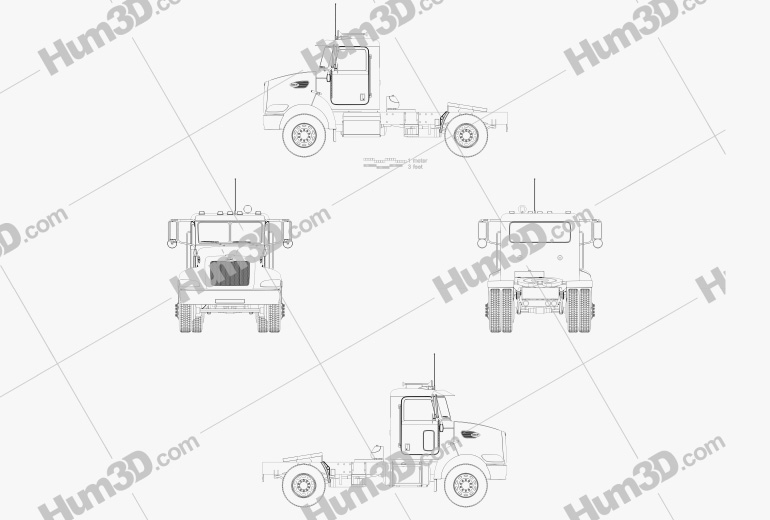 Peterbilt 335 HE Camião Tractor 2015 Blueprint
