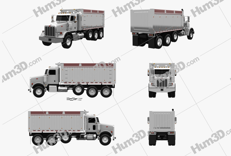 Peterbilt 367 Dump Truck 2015 Blueprint Template