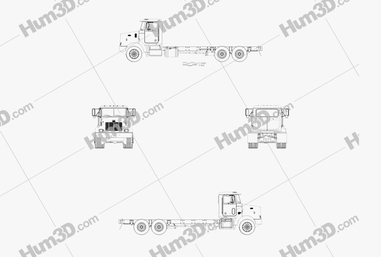 Peterbilt 330 Fahrgestell LKW 3-Achser 2015 Blueprint