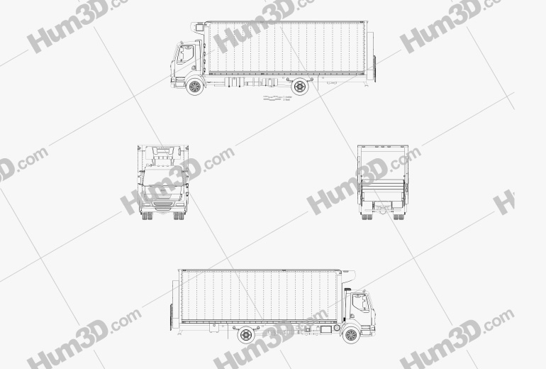 Peterbilt 220 Refrigerator Truck 2015 Blueprint