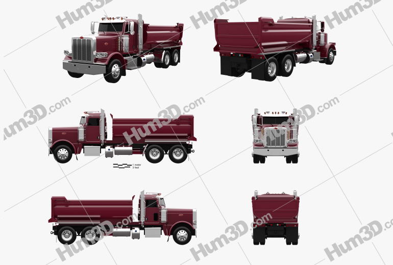 Peterbilt 389 Dumper Truck 2019 Blueprint Template