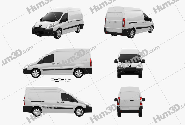 Peugeot Expert II Panel Van L2H2 2013 Blueprint Template