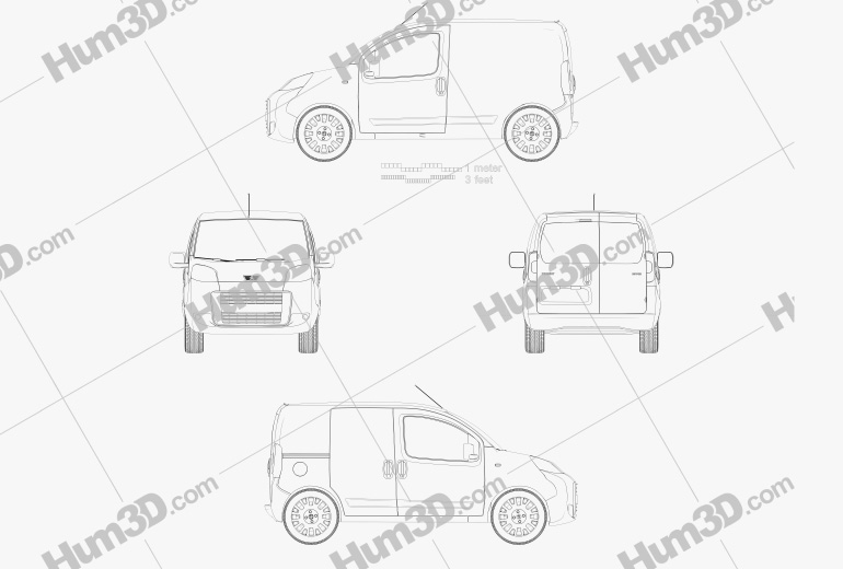 Peugeot Bipper Panel Van 2014 Blueprint