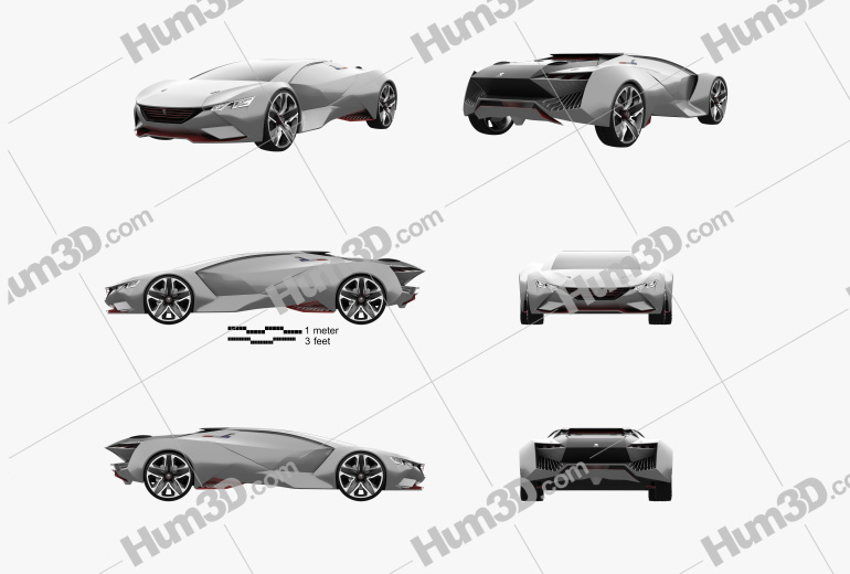 Peugeot Vision Gran Turismo 2015 Blueprint Template