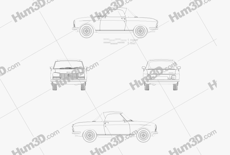 Peugeot 304 convertible 1970 Blueprint