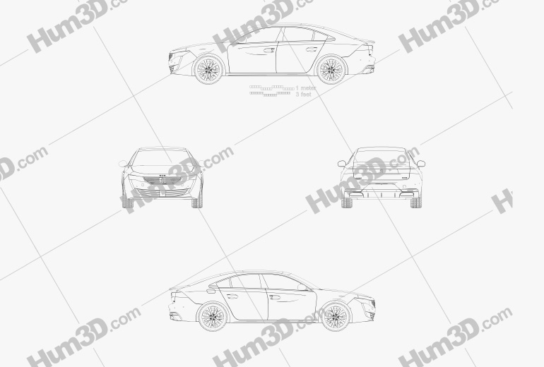 Peugeot 508 liftback 2021 Blueprint