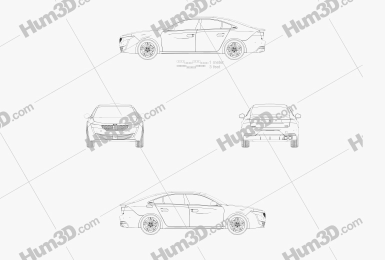 Peugeot 508 liftback GT-line 2021 Blueprint