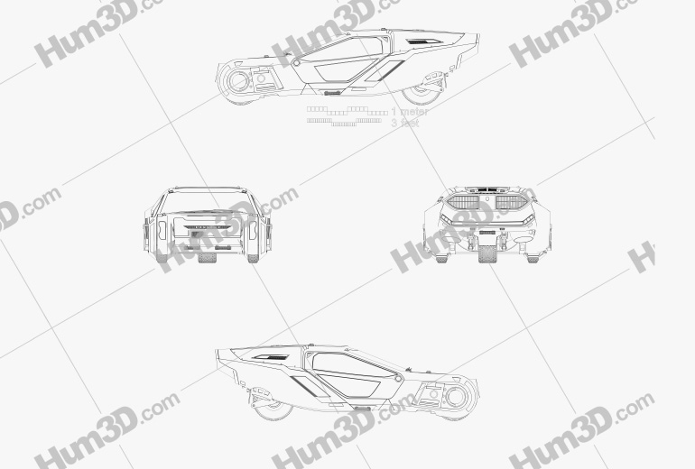 Peugeot Blade Runner 2049 Spinner 2018 Чертеж