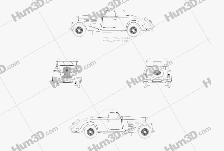 Peugeot 601 Roadster 1934 Blueprint