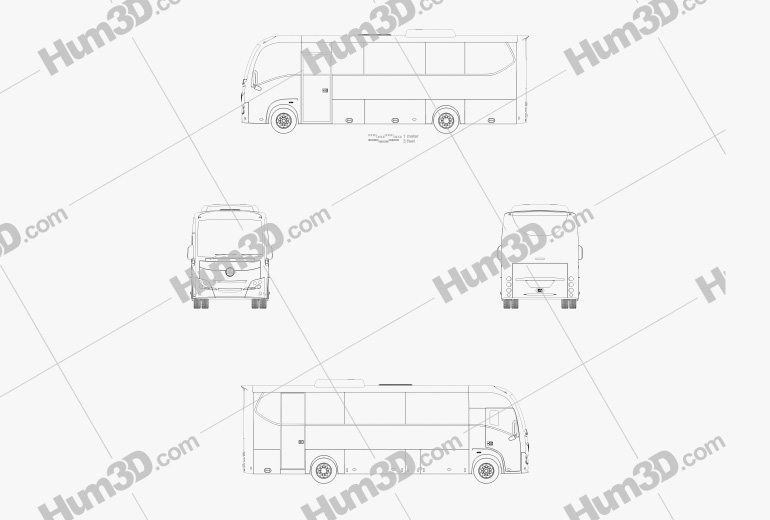 Plaxton Cheetah XL Autobus 2016 Blueprint