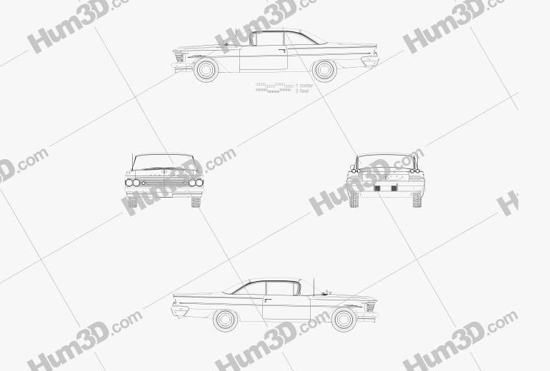 Pontiac Ventura coupe 1960 Blueprint