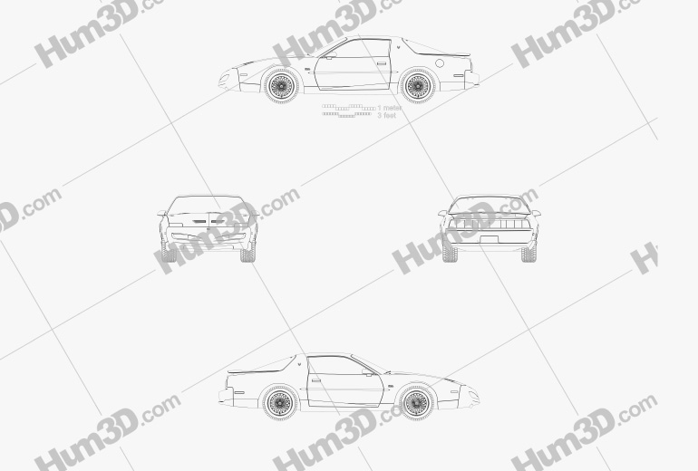 Pontiac Firebird Trans Am GTA 1993 Blueprint