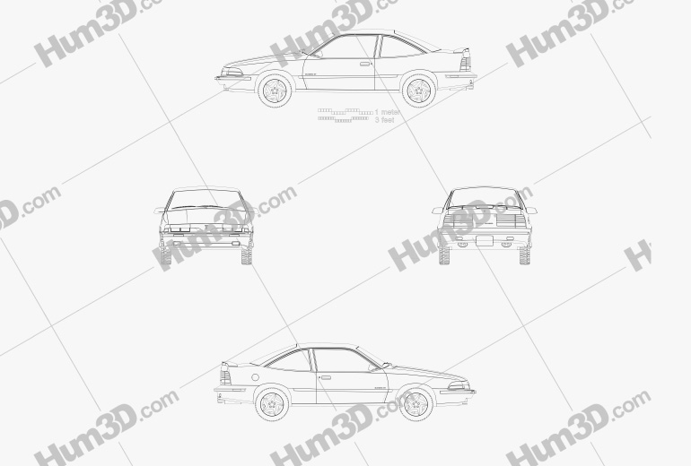 Pontiac Sunbird GT Coupe 1993 Blueprint