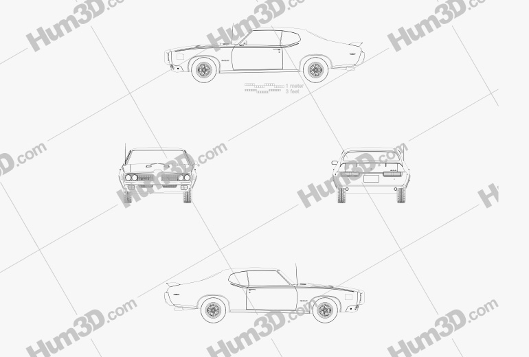 Pontiac GTO The Judge Hardtop Coupe 1969 Blueprint