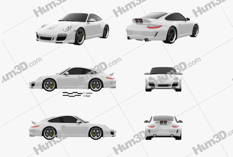 Porsche 911 Sport Classic 2012 Blueprint Template