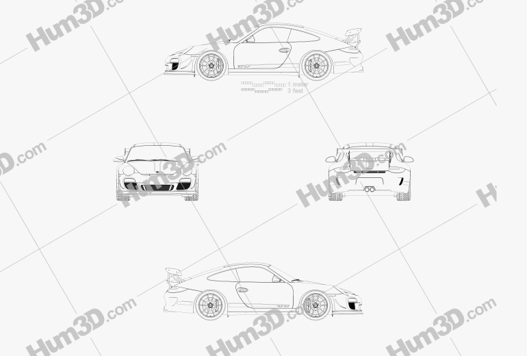 Porsche 911 GT3RS 2012 Blueprint