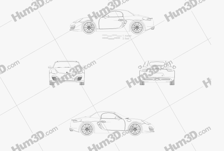 Porsche Boxster 981 2015 Blueprint