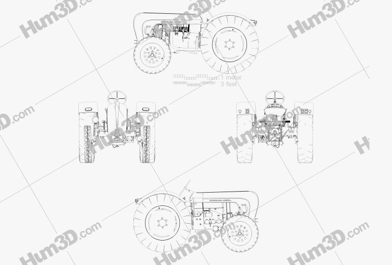 Porsche Diesel Tractor P 133 1956 Blueprint
