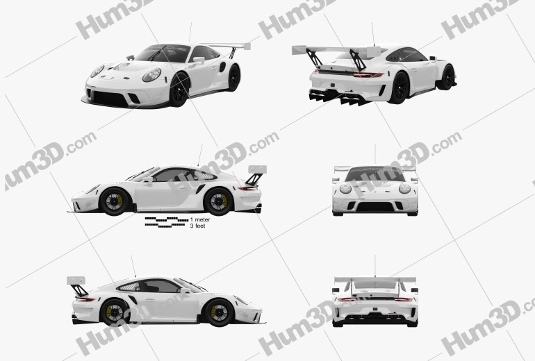 Porsche 911 GT3 R 2022 Blueprint Template